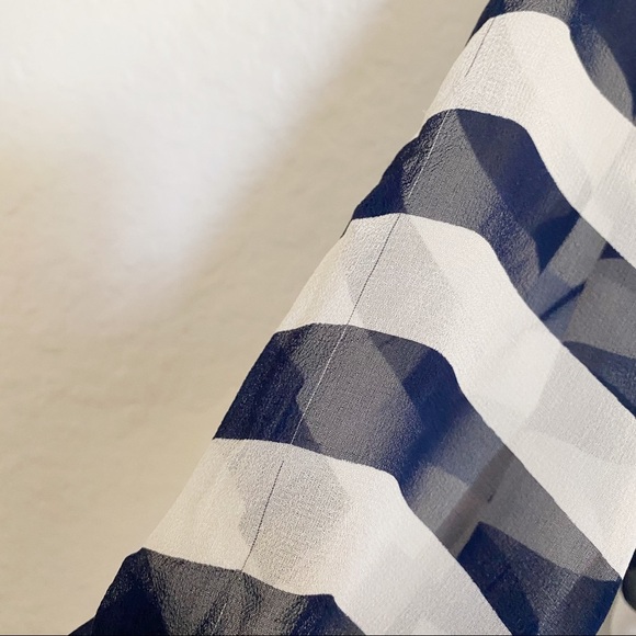 JOIE Aceline Sheer Stripe Silk V-Neck Top - Picture 8 of 8